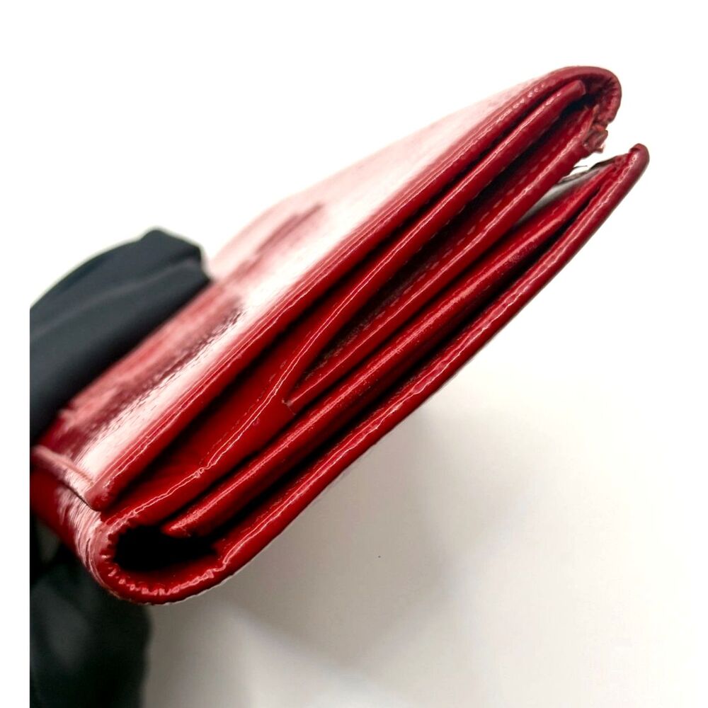 YSL Yves Saint Laurent Vintage Belle de Jour Patent Wallet WOC Red Authentic - Picture 9 of 16